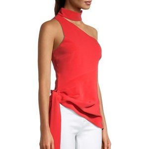 NWT - Hot Pink cinq a sept One-Shoulder Choker Top - Size Medium